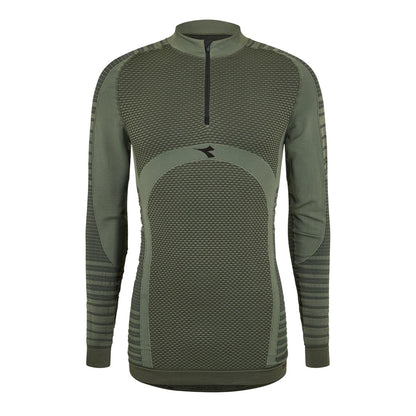 Green - Front - Diadora Mens Quarter Zip Long-Sleeved Top
