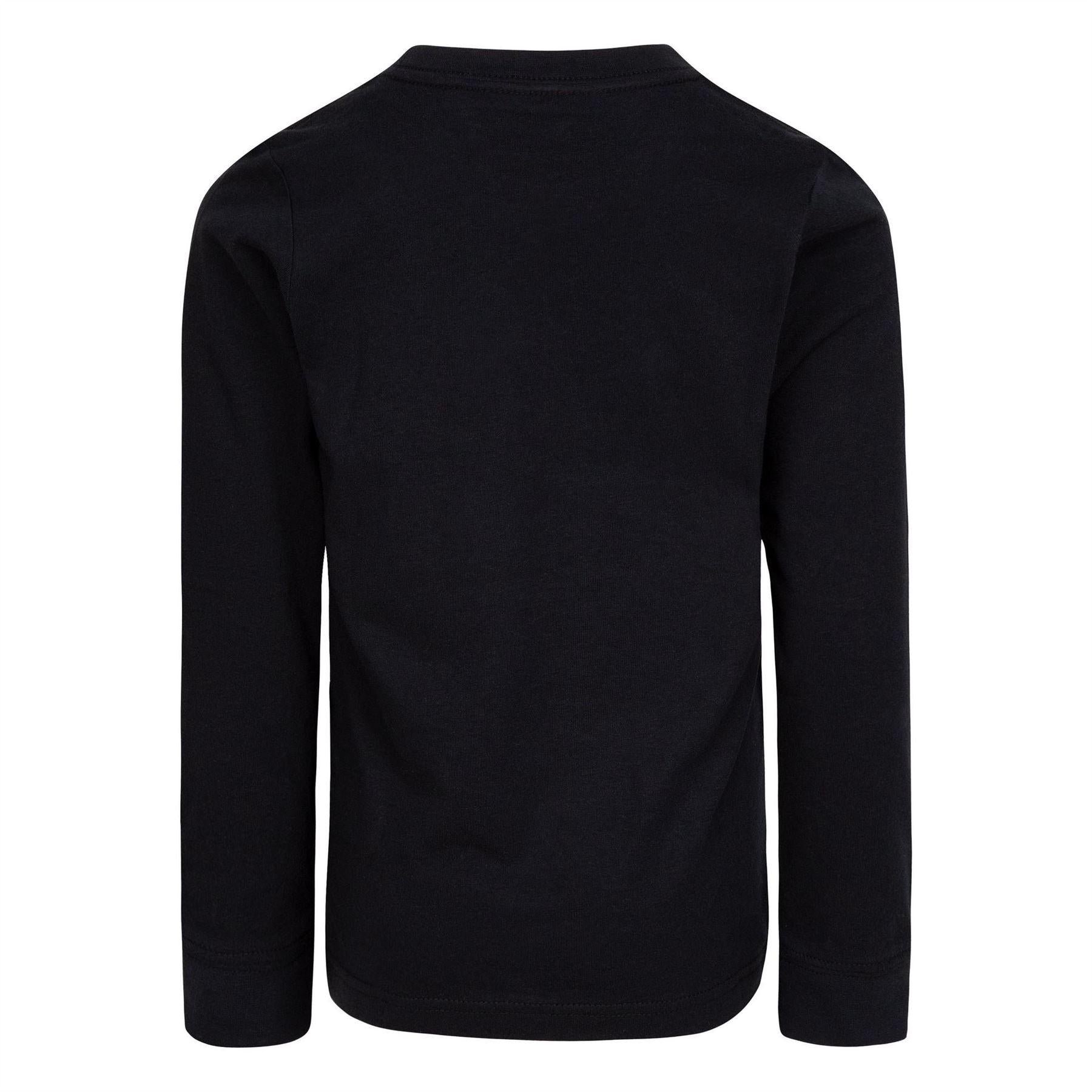 Black - Back - Nike Childrens-Kids Logo Long-Sleeved T-Shirt