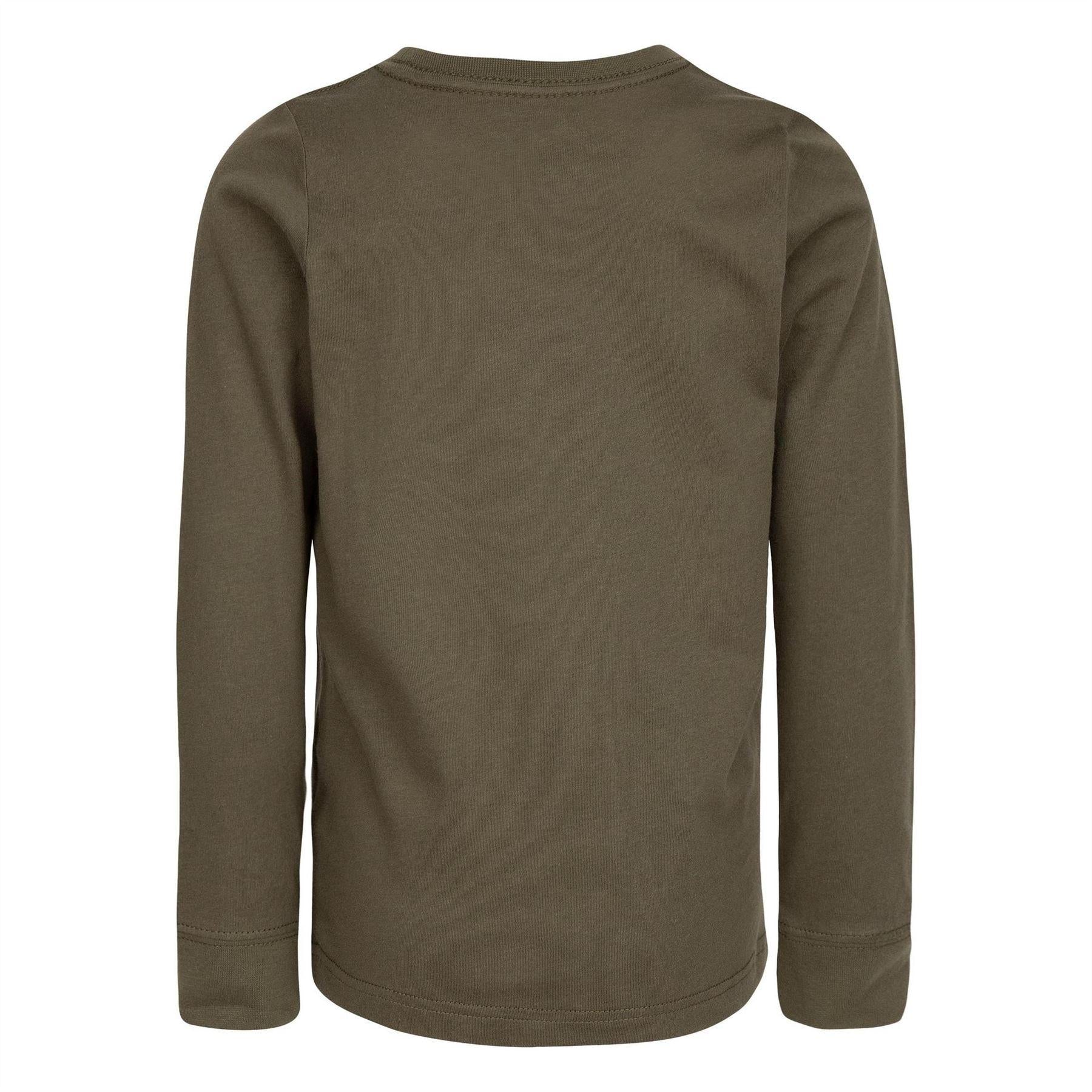 Green - Back - Nike Childrens-Kids Logo Long-Sleeved T-Shirt