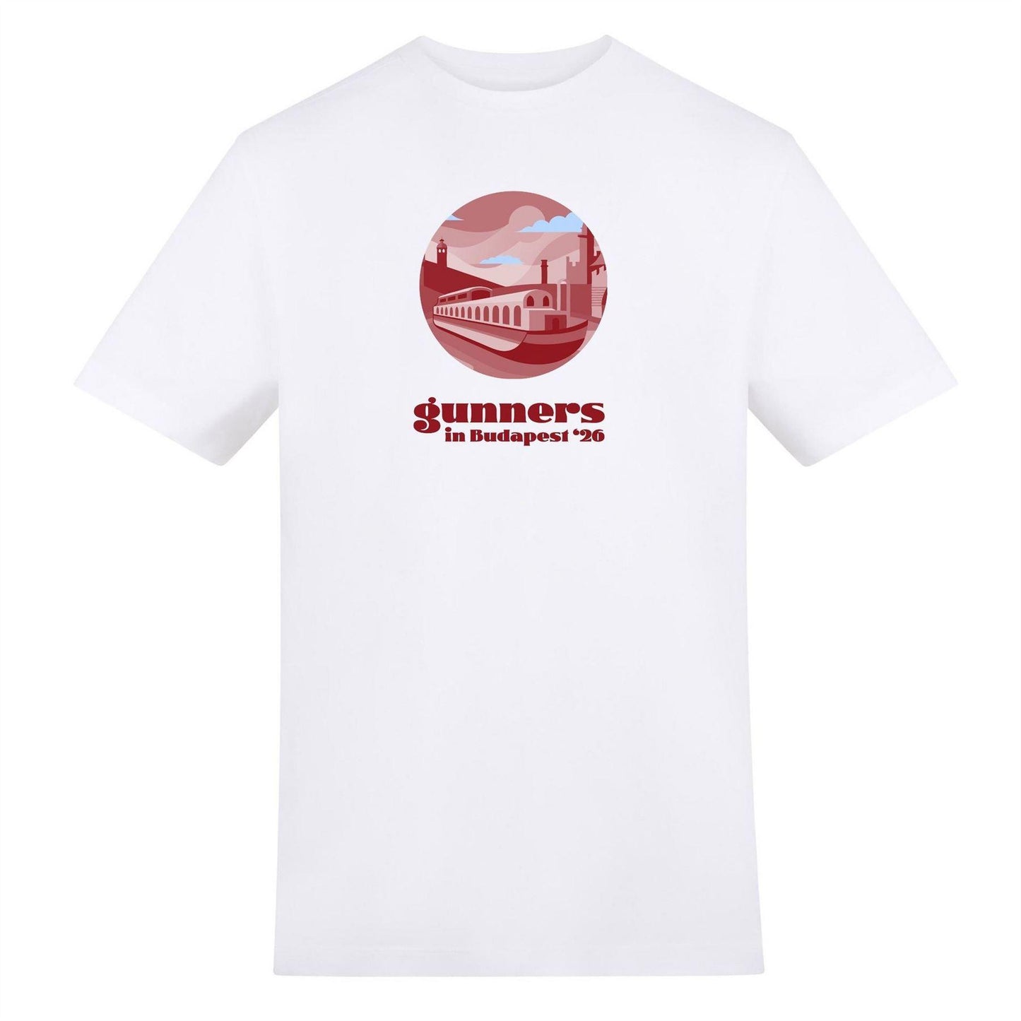 White - Front - AWD Mens Budapest 26 T-Shirt
