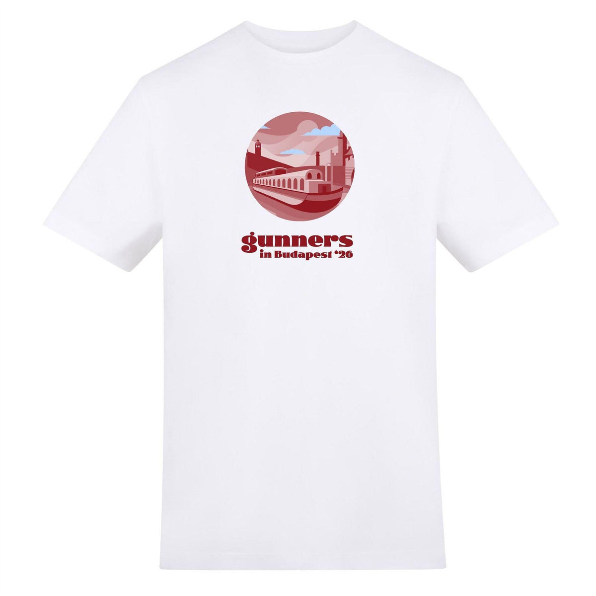 White - Front - AWD Mens Budapest 26 T-Shirt