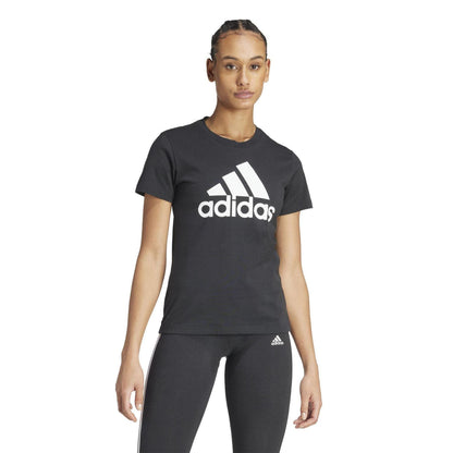 Black - Side - Adidas Womens-Ladies Essentials Single Jersey T-Shirt