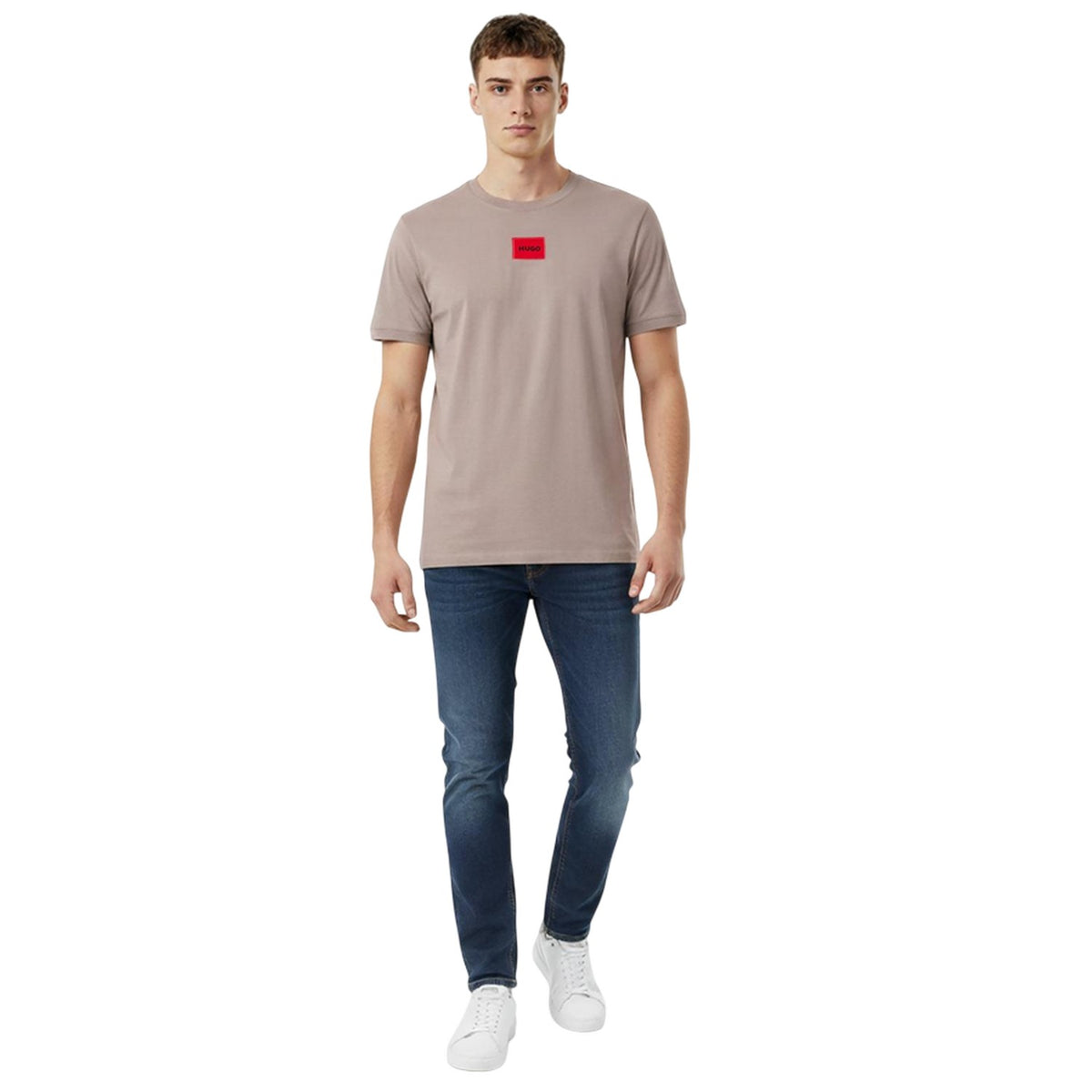 Brown - Lifestyle - Hugo Mens Diragolino Chest Logo T-Shirt