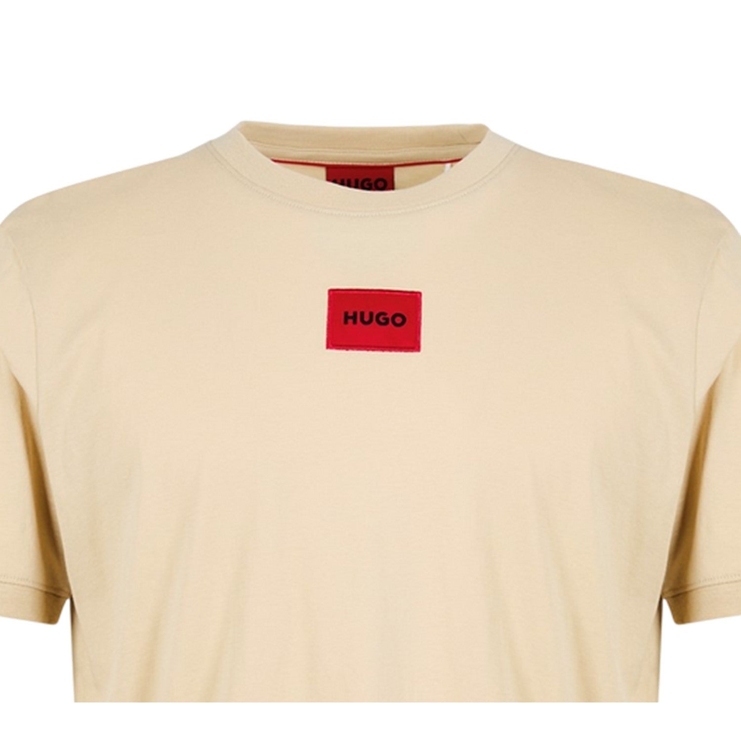 Beige - Side - Hugo Mens Diragolino Chest Logo T-Shirt