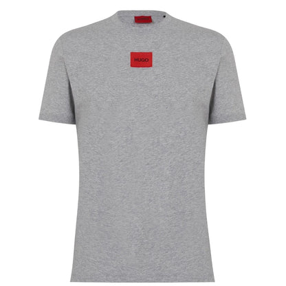 Grey - Front - Hugo Mens Diragolino Chest Logo T-Shirt