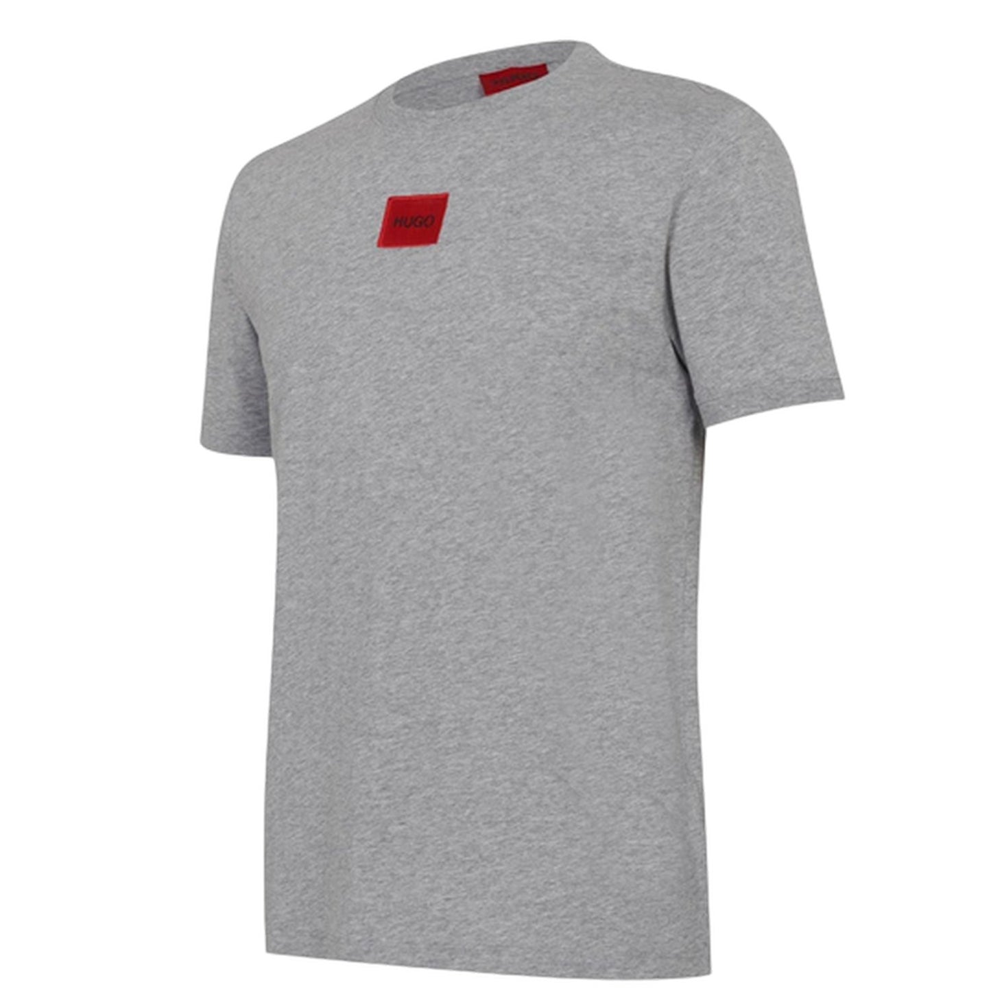 Grey - Side - Hugo Mens Diragolino Chest Logo T-Shirt
