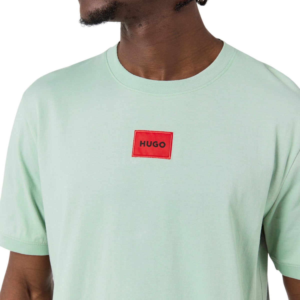Light Green - Side - Hugo Mens Diragolino Chest Logo T-Shirt