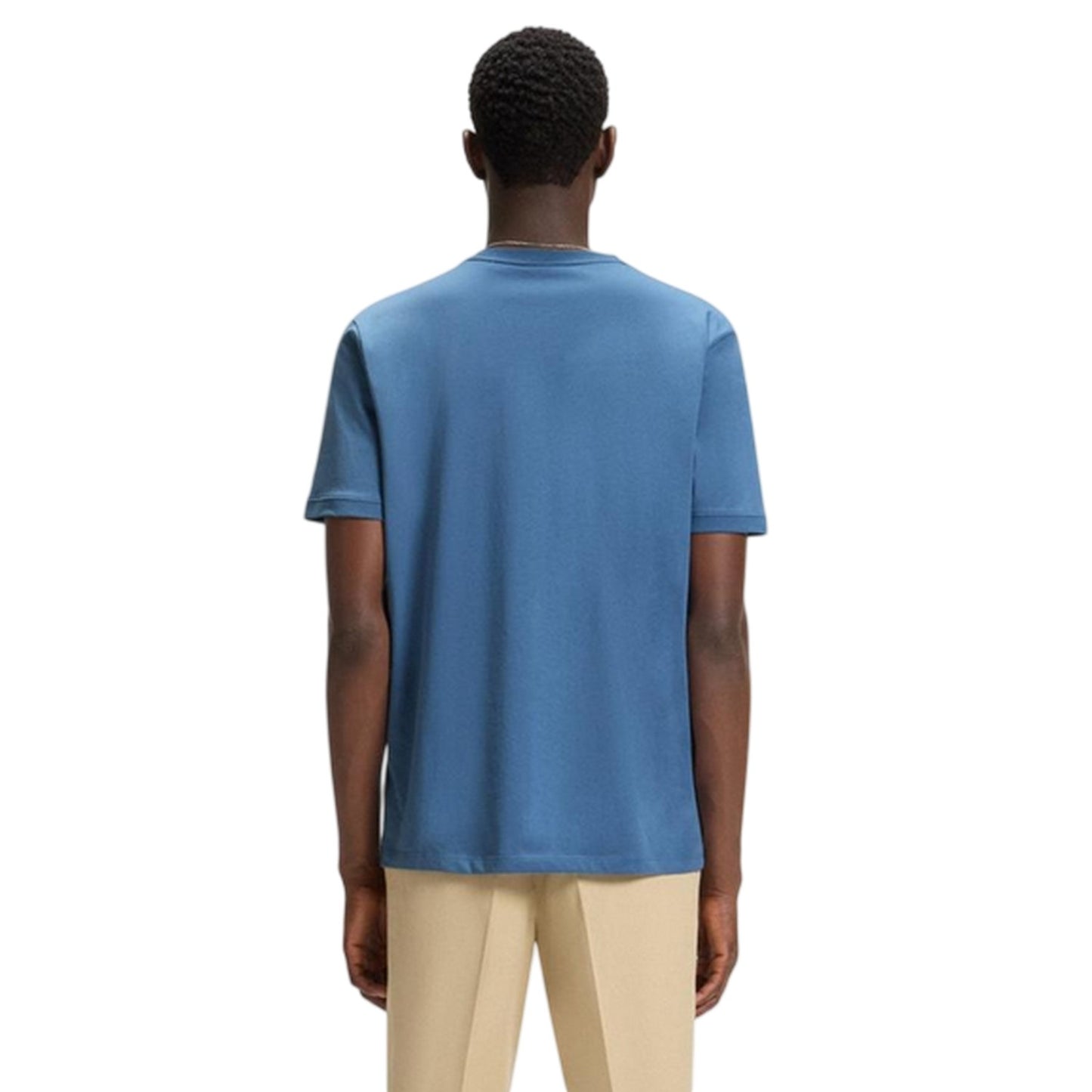 Medium Blue - Back - Hugo Mens Diragolino Chest Logo T-Shirt