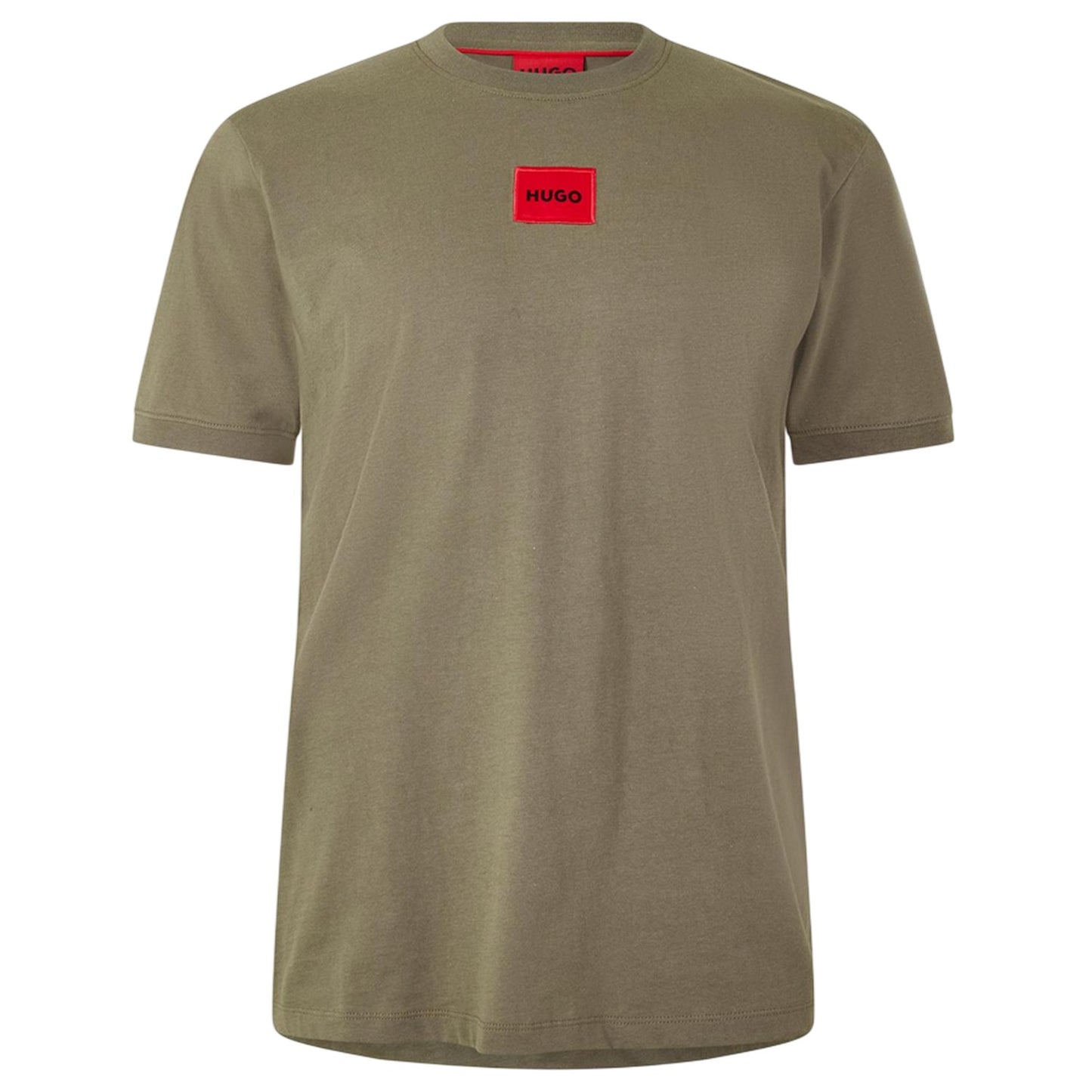 Medium Grey - Front - Hugo Mens Diragolino Chest Logo T-Shirt