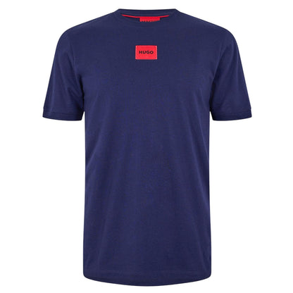Navy - Front - Hugo Mens Diragolino Chest Logo T-Shirt