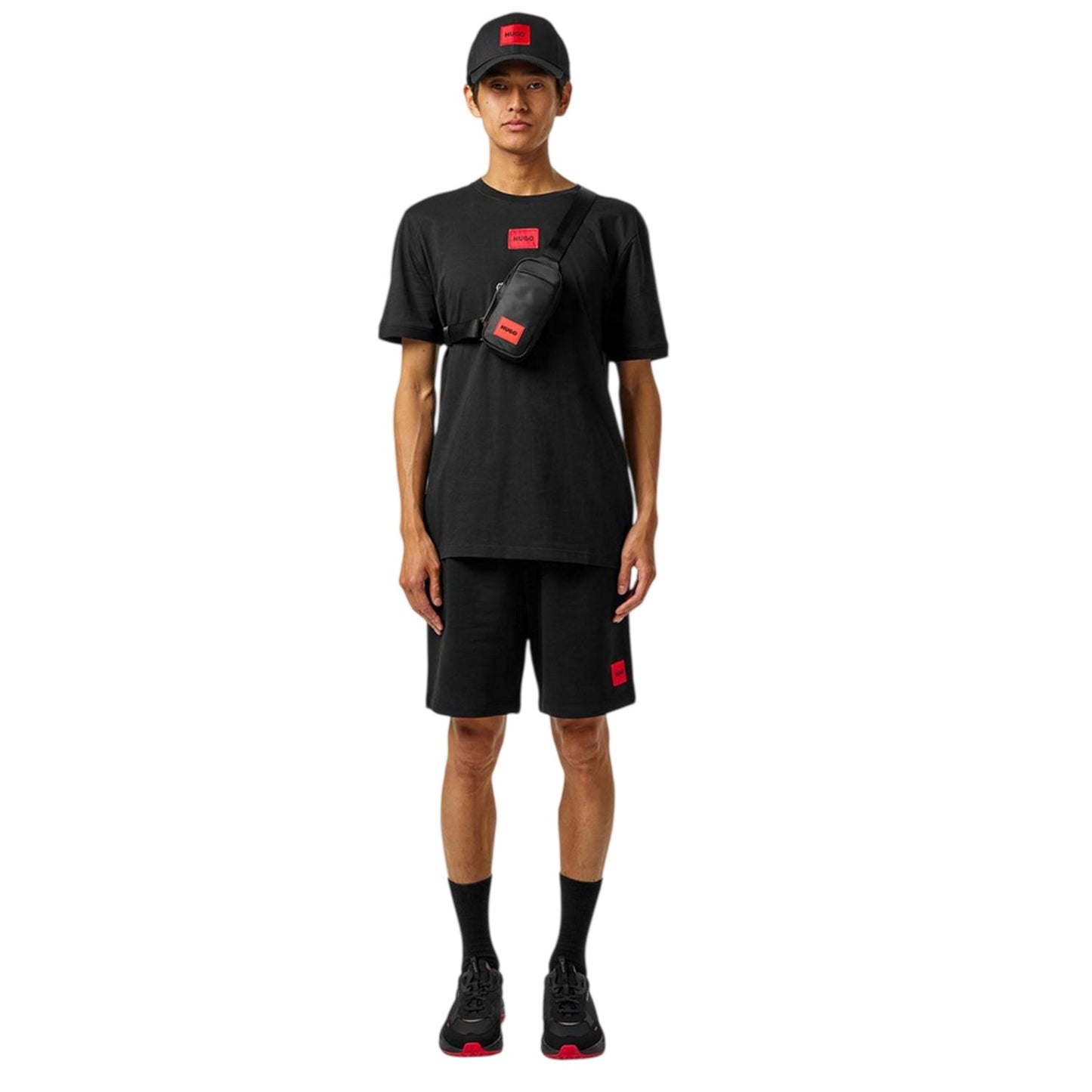 Black - Lifestyle - Hugo Mens Diragolino Chest Logo T-Shirt