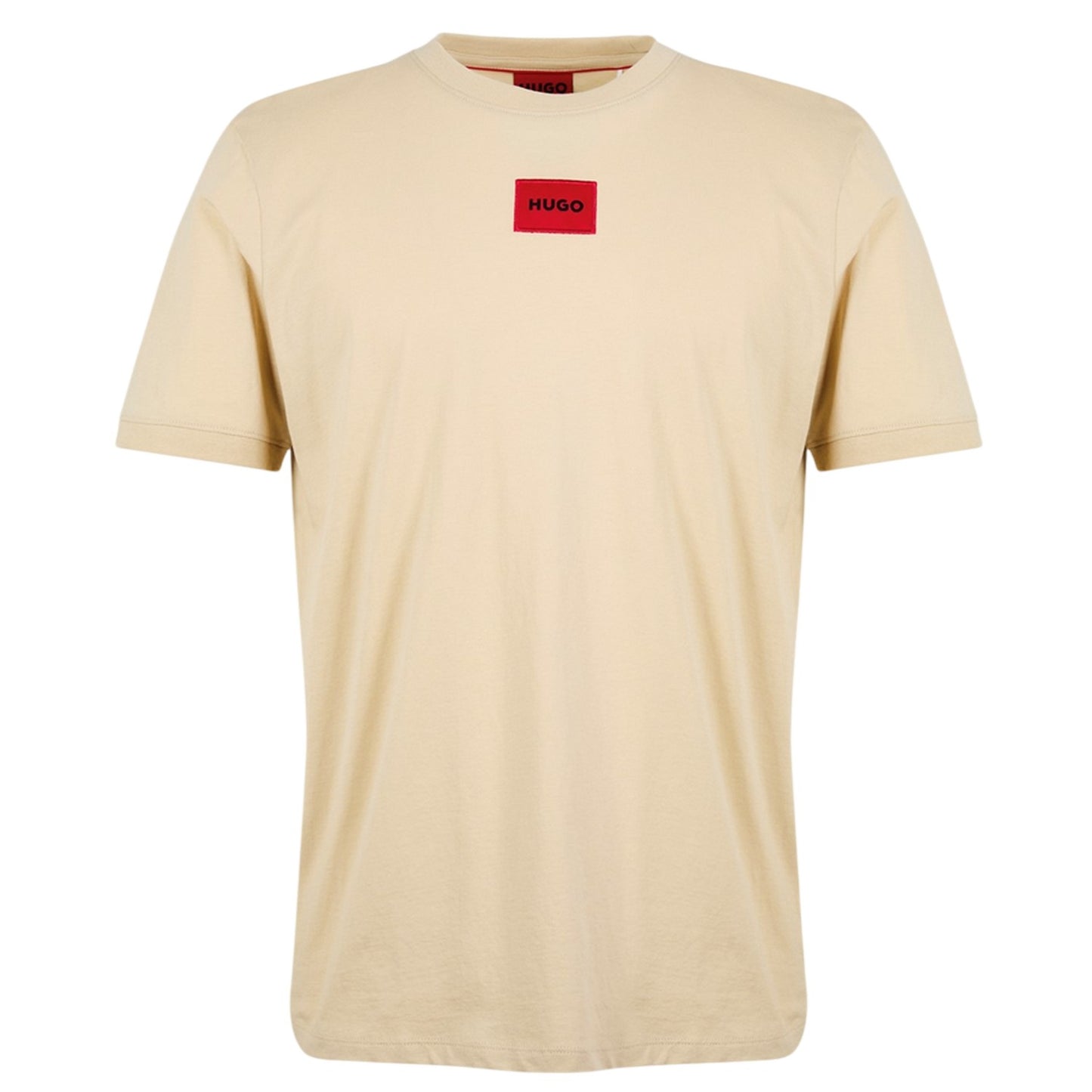 Beige - Front - Hugo Mens Diragolino Chest Logo T-Shirt