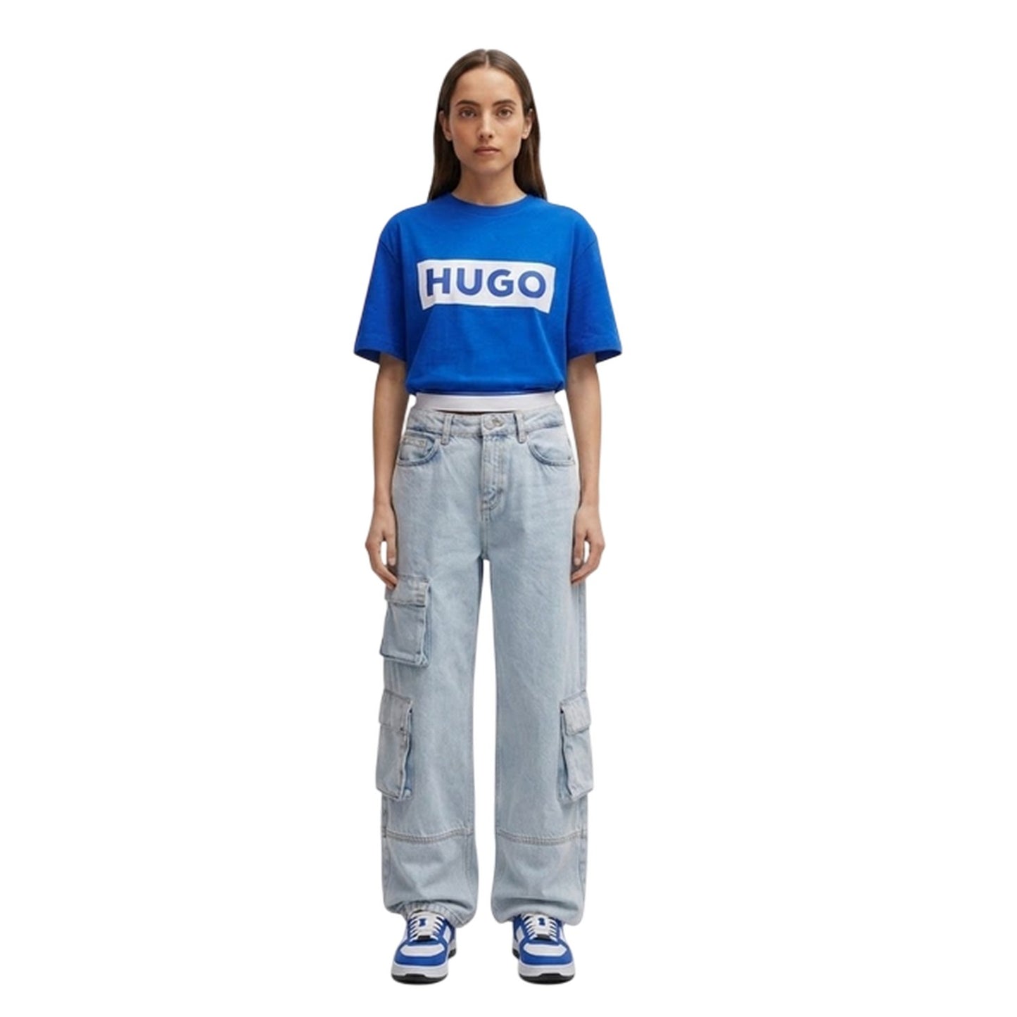 Blue - Lifestyle - Hugo Boss Unisex Adult Box Logo T-Shirt
