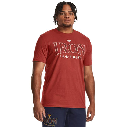 Red - Side - Under Armour Mens Project Rock Graphic Print T-Shirt