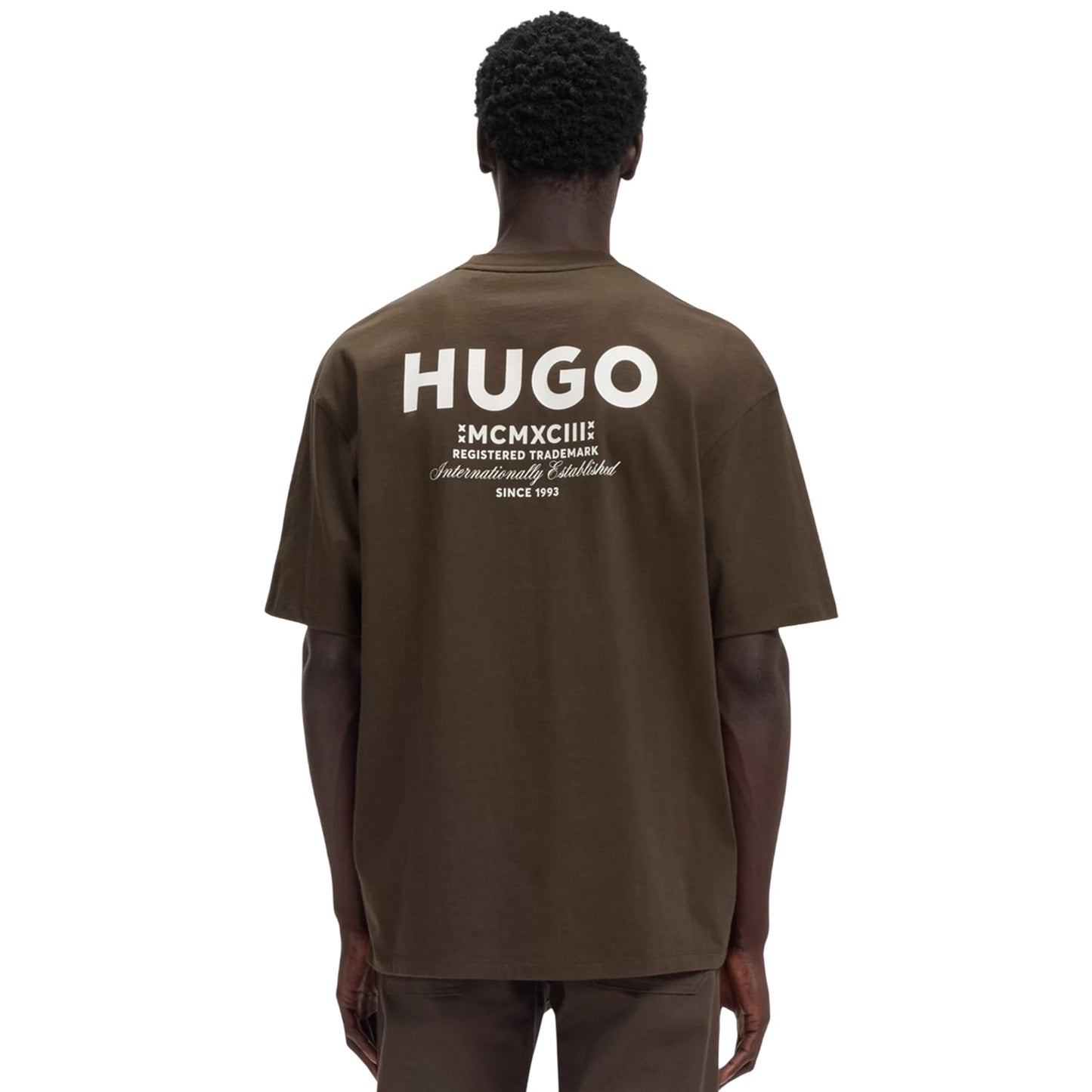 Dark Brown - Back - Hugo Mens MCMXCIII Back Print T-Shirt