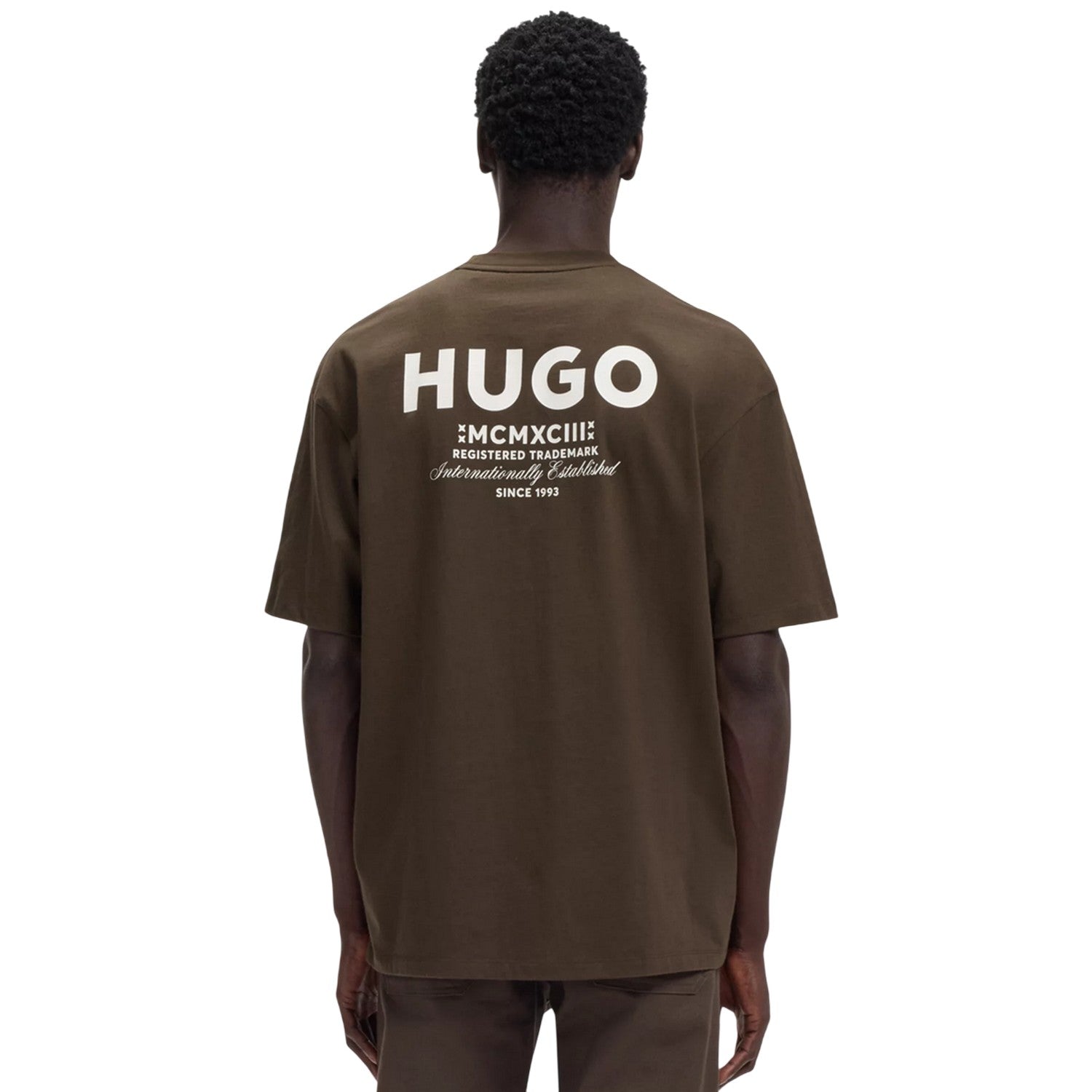 Dark Brown - Back - Hugo Mens MCMXCIII Back Print T-Shirt