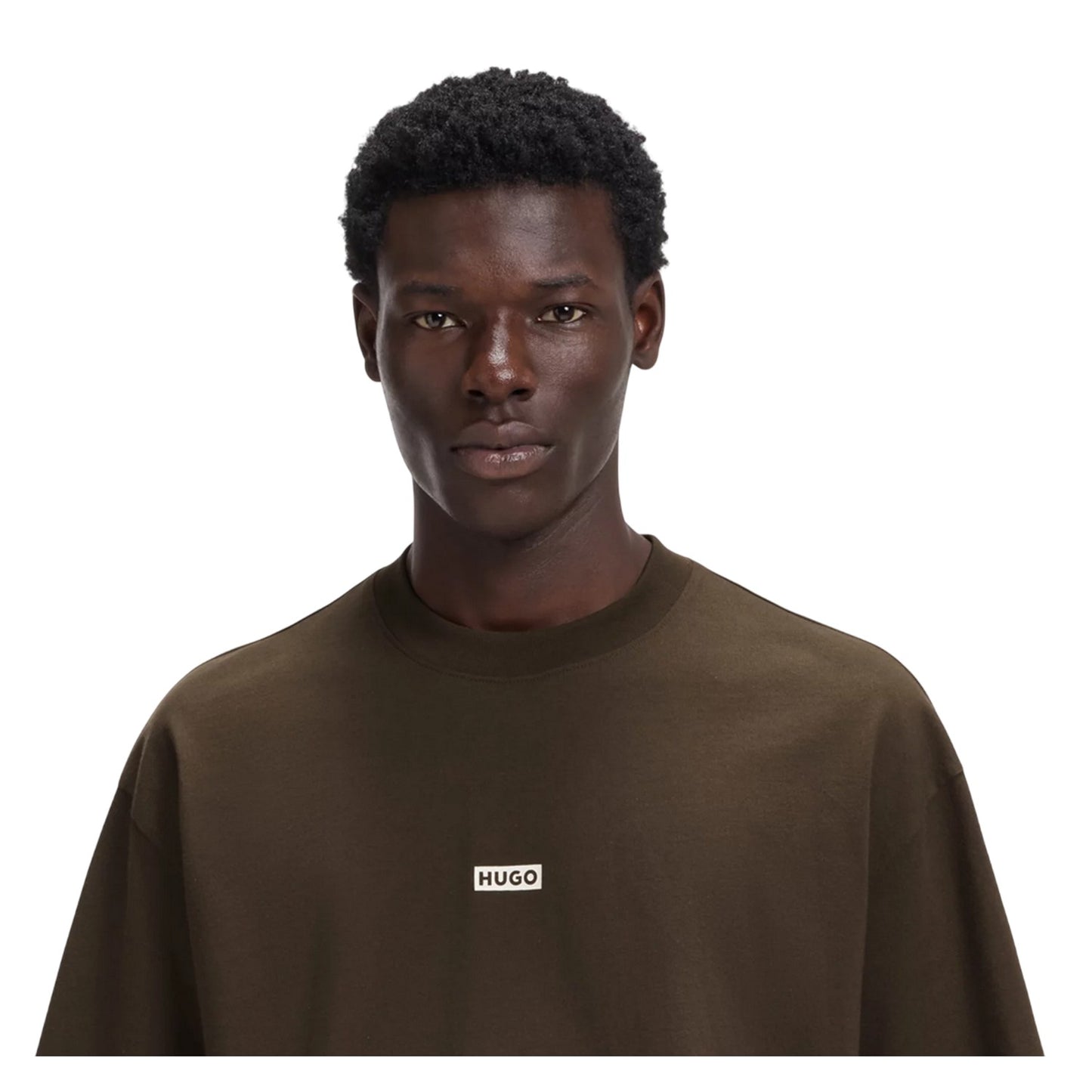 Dark Brown - Side - Hugo Mens MCMXCIII Back Print T-Shirt