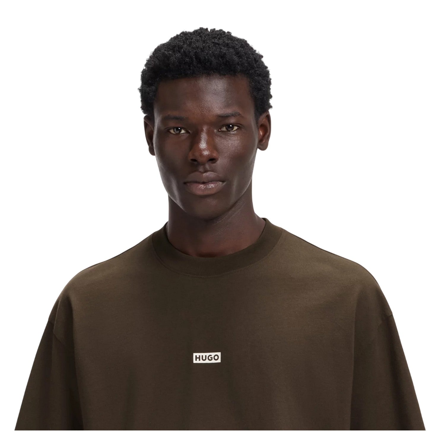 Dark Brown - Side - Hugo Mens MCMXCIII Back Print T-Shirt
