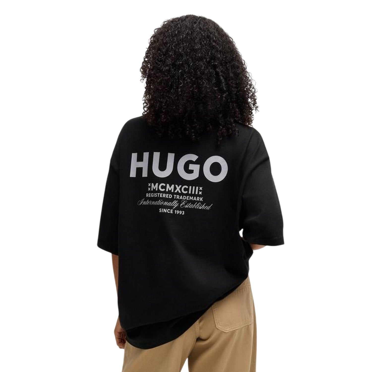 Black-White - Back - Hugo Mens MCMXCIII Back Print T-Shirt