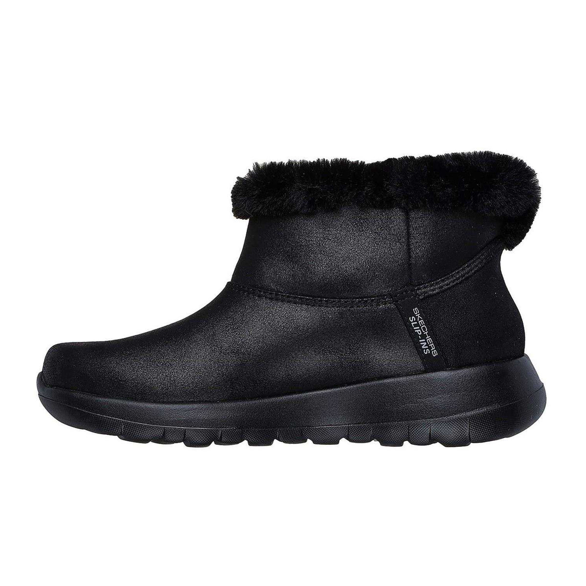 Black - Back - Skechers Womens-Ladies On The Go Joy Faux Fur Lined Ankle Boots