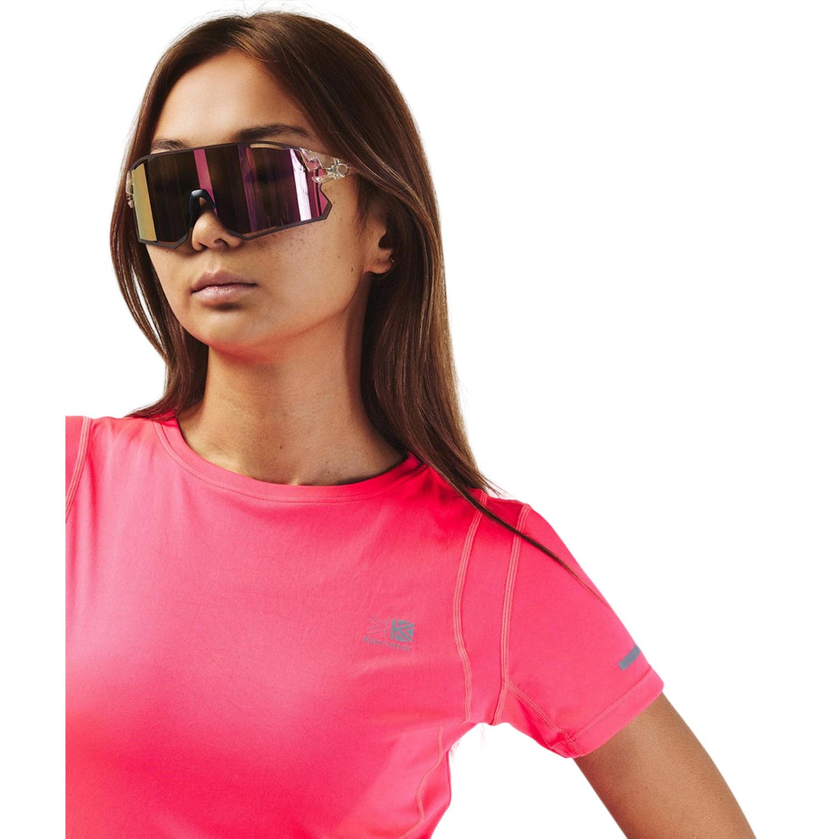 Pink - Side - Karrimor Womens-Ladies Back Print Slim T-Shirt
