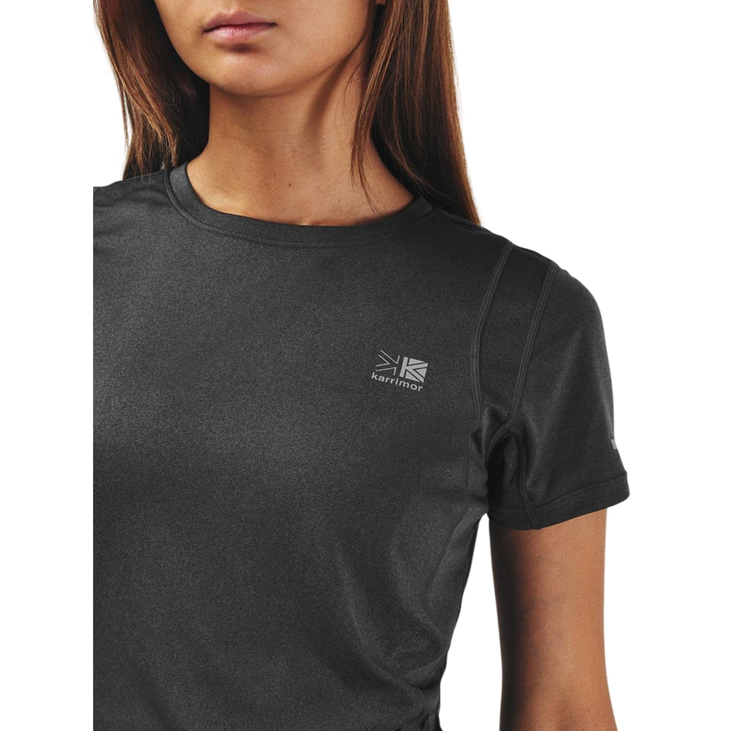 Charcoal - Side - Karrimor Womens-Ladies Back Print Slim T-Shirt