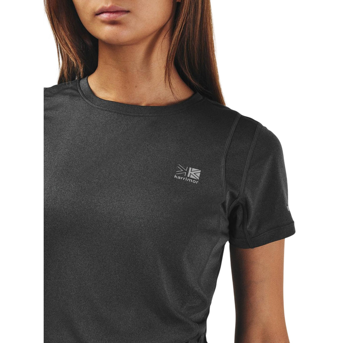 Charcoal - Side - Karrimor Womens-Ladies Back Print Slim T-Shirt