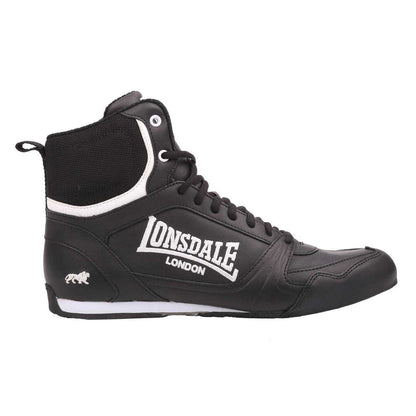 Black - Front - Lonsdale Childrens-Kids Leather Boxing Boots