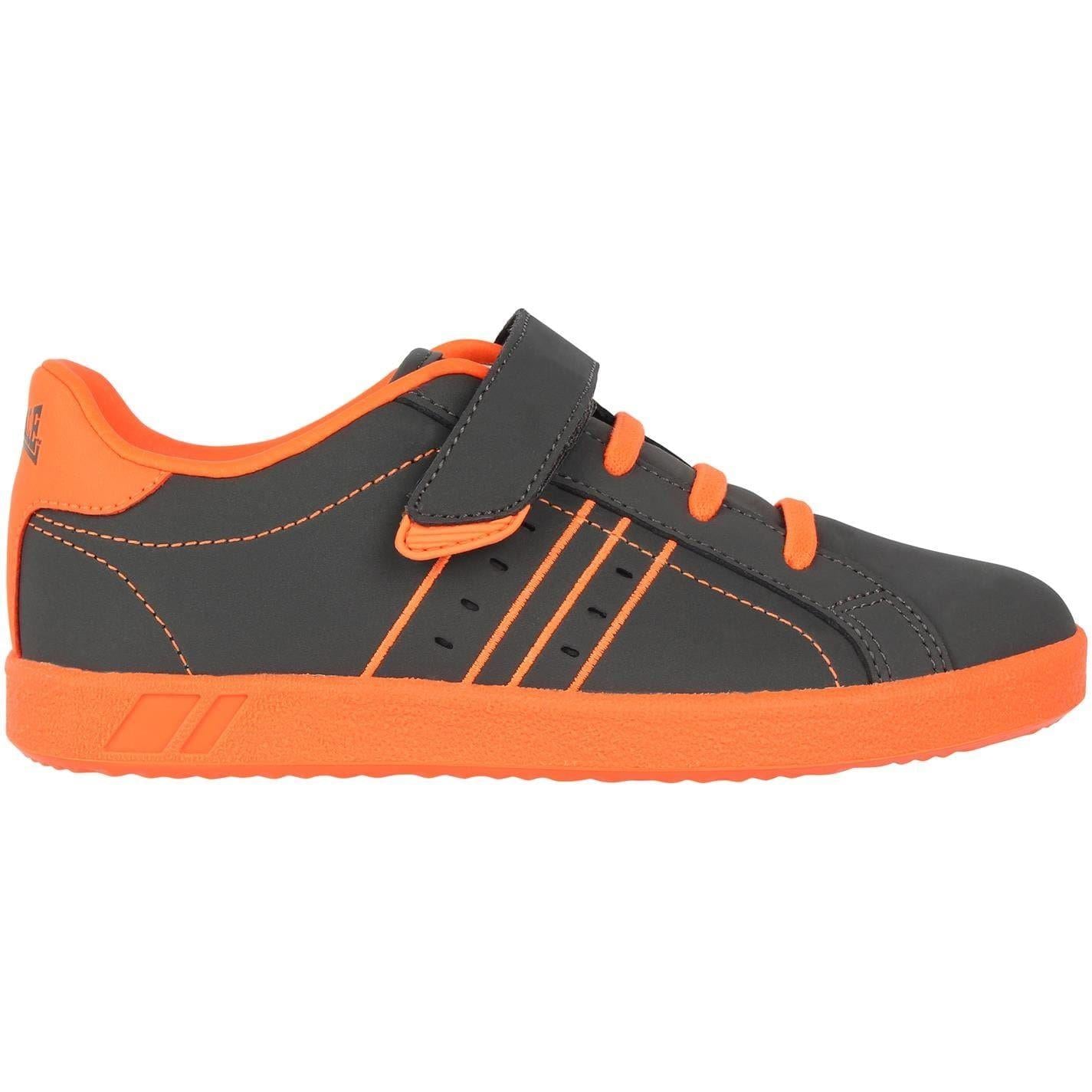 Grey-Orange - Front - Lonsdale Childrens-Kids Oval Trainers