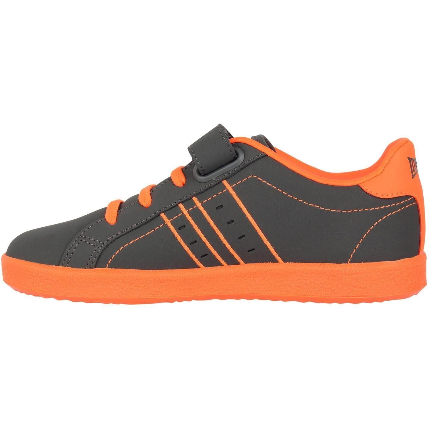 Grey-Orange - Back - Lonsdale Childrens-Kids Oval Trainers