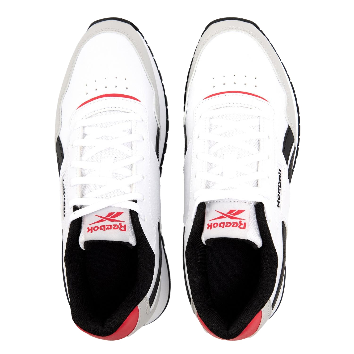 White-Black-Red - Side - Reebok Mens Glide Trainers