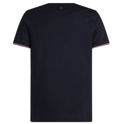 Desert Sky - Back - Tommy Hilfiger Mens Logo Tipped Slim T-Shirt