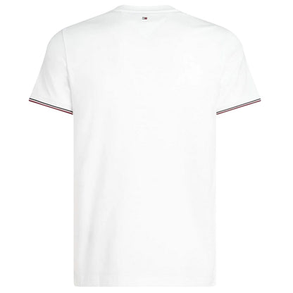 White - Back - Tommy Hilfiger Mens Logo Tipped Slim T-Shirt