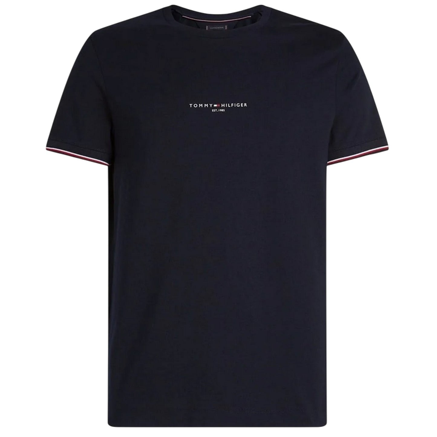 Desert Sky - Front - Tommy Hilfiger Mens Logo Tipped Slim T-Shirt