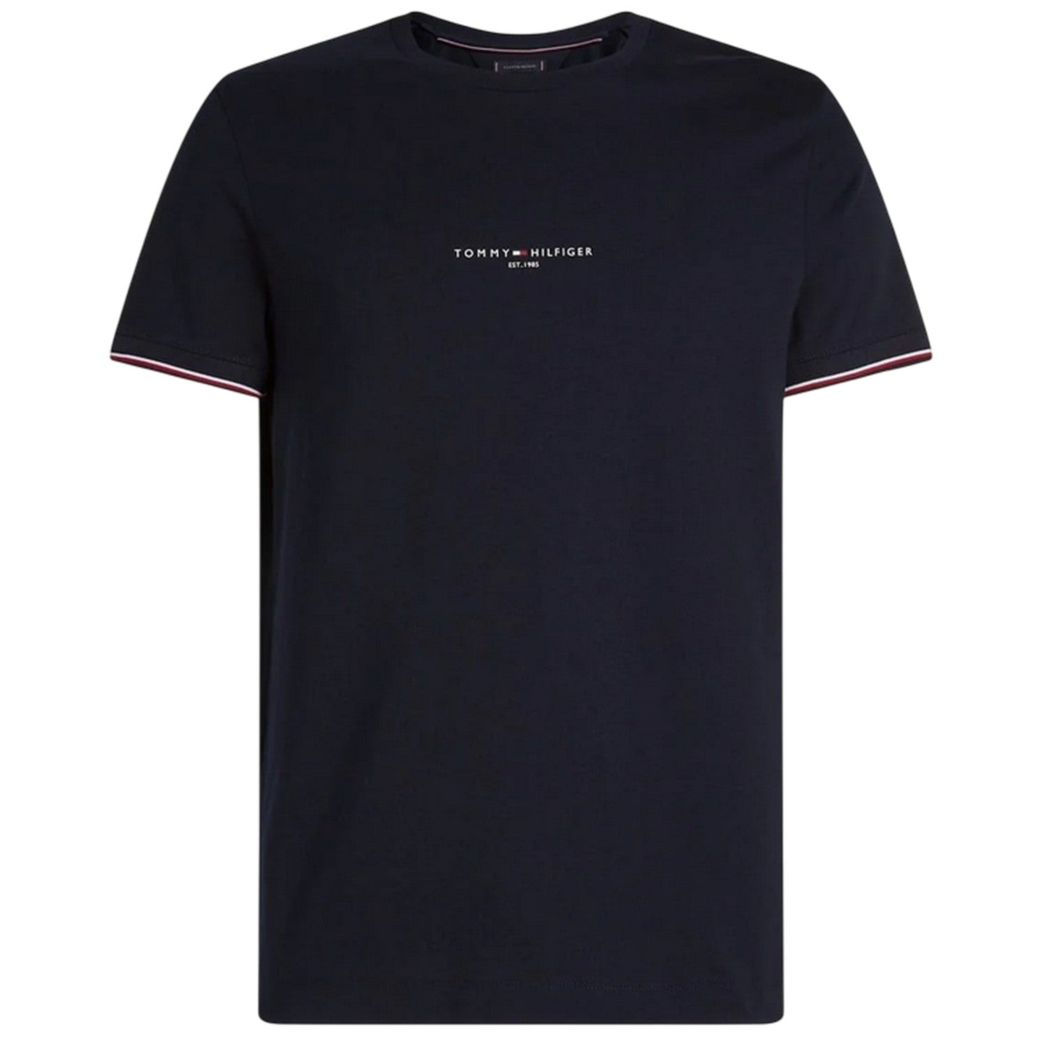 Desert Sky - Front - Tommy Hilfiger Mens Logo Tipped Slim T-Shirt