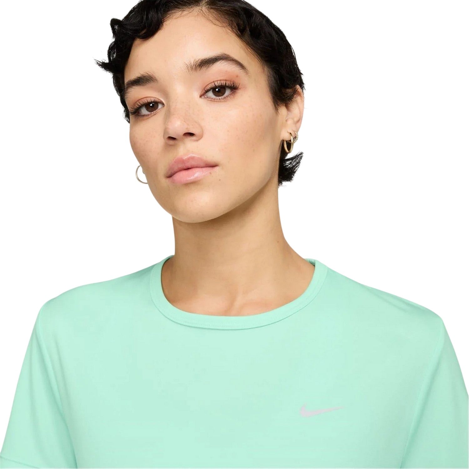 Mint Green - Side - Nike Womens-Ladies Swoosh Dri-FIT Top