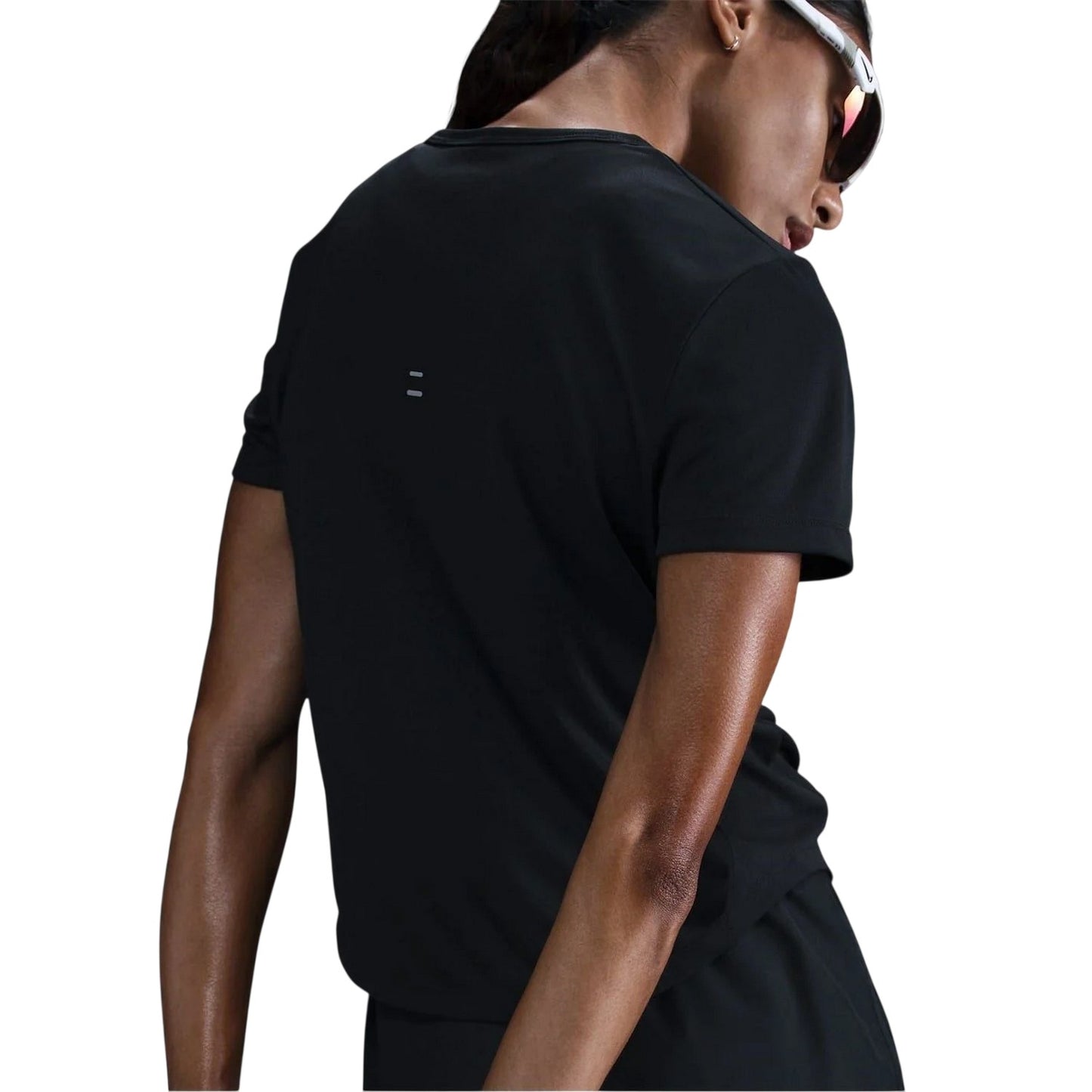 Black - Side - Nike Womens-Ladies Swoosh Dri-FIT Top