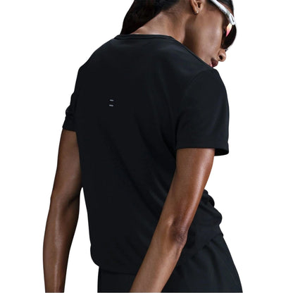 Black - Side - Nike Womens-Ladies Swoosh Dri-FIT Top