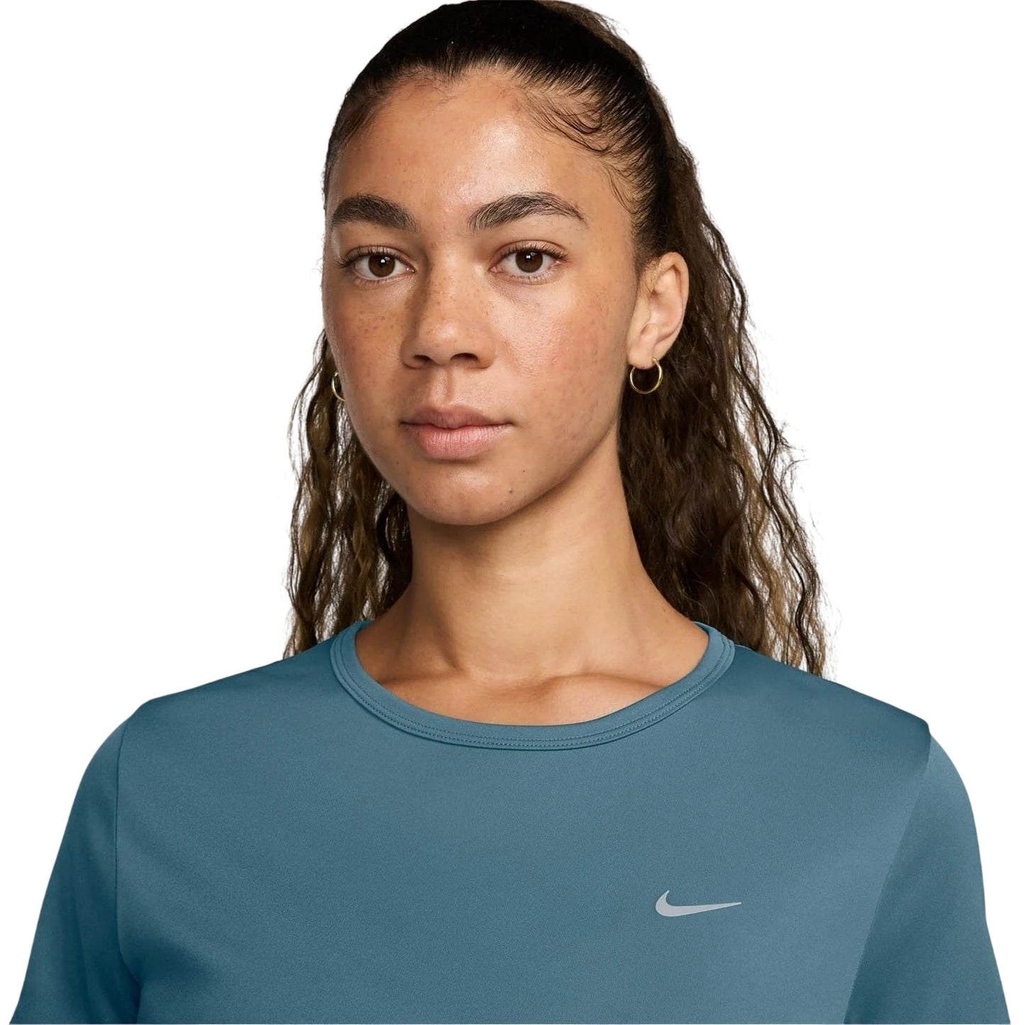Smokey Blue - Side - Nike Womens-Ladies Swoosh Dri-FIT Top