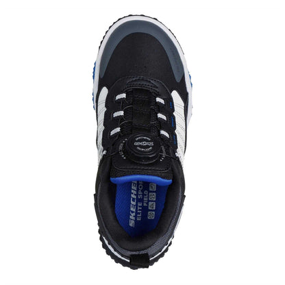 Black-White - Side - Skechers Childrens-Kids Elite Sport Trainers