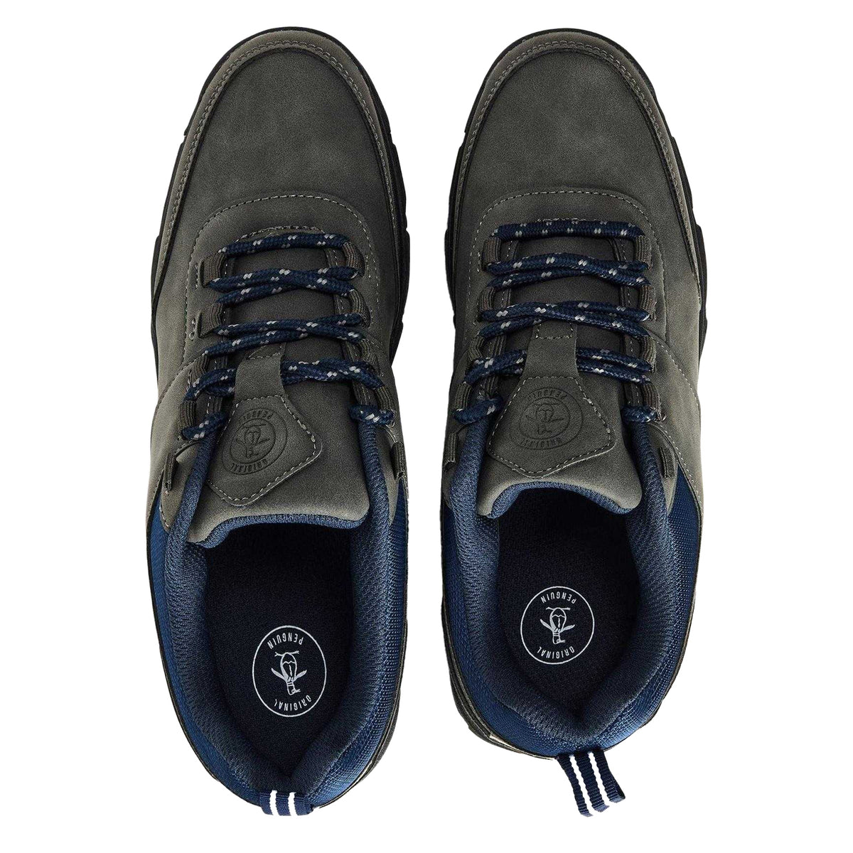Grey - Side - Original Penguin Mens Hiking Boots