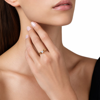 Yellow Gold - Lifestyle - Chiara Ferragni Womens-Ladies Cupido Winged Heart Ring