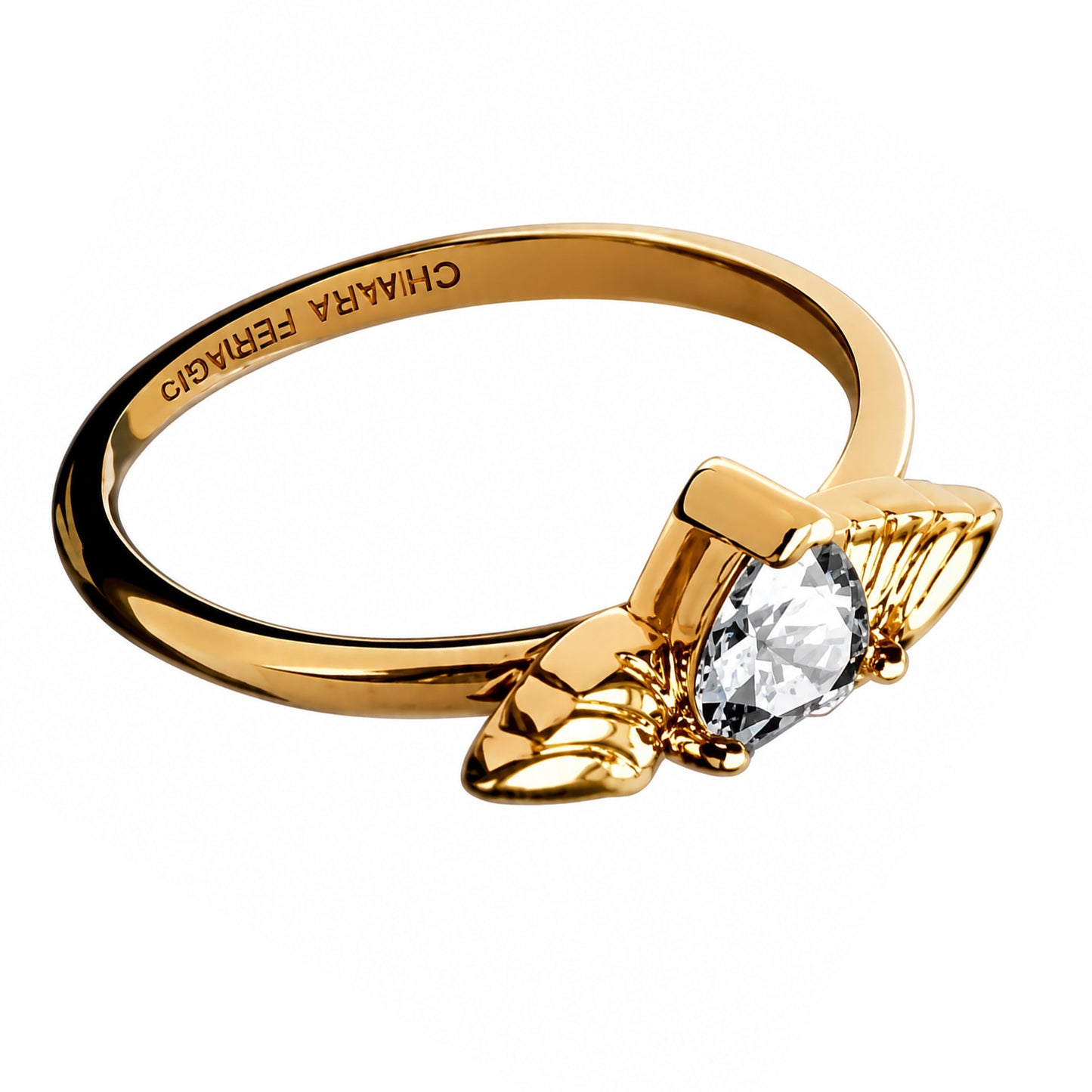 Yellow Gold - Front - Chiara Ferragni Womens-Ladies Cupido Winged Heart Ring