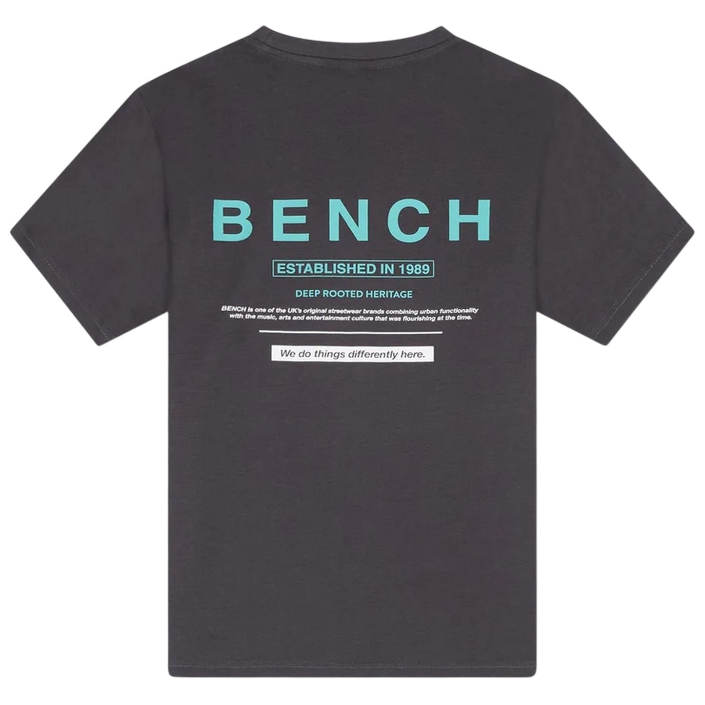 Dark Grey - Side - Bench Mens Malemtee Back Print T-Shirt & Shorts Set