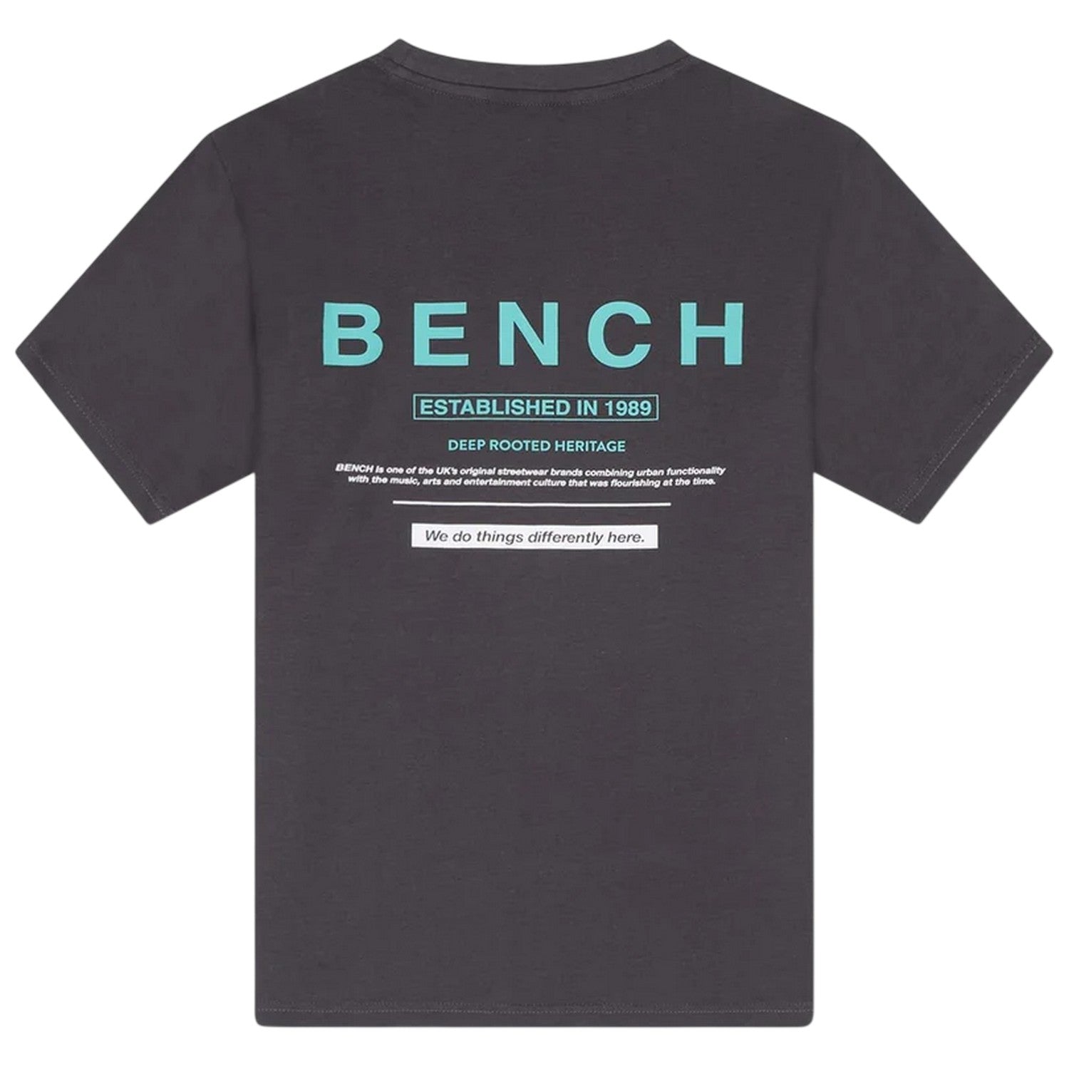 Dark Grey - Side - Bench Mens Malemtee Back Print T-Shirt & Shorts Set