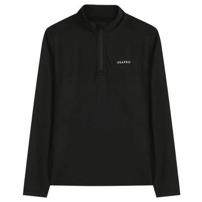 Black - Front - USA Childrens-Kids Pro Relaxed Fit Top