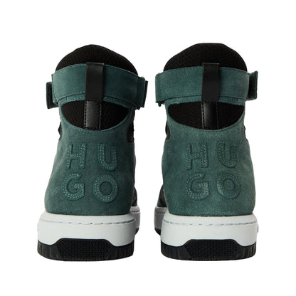 Black-Teal - Back - Hugo Mens Kilian Hito Ltmx Suede Trainers