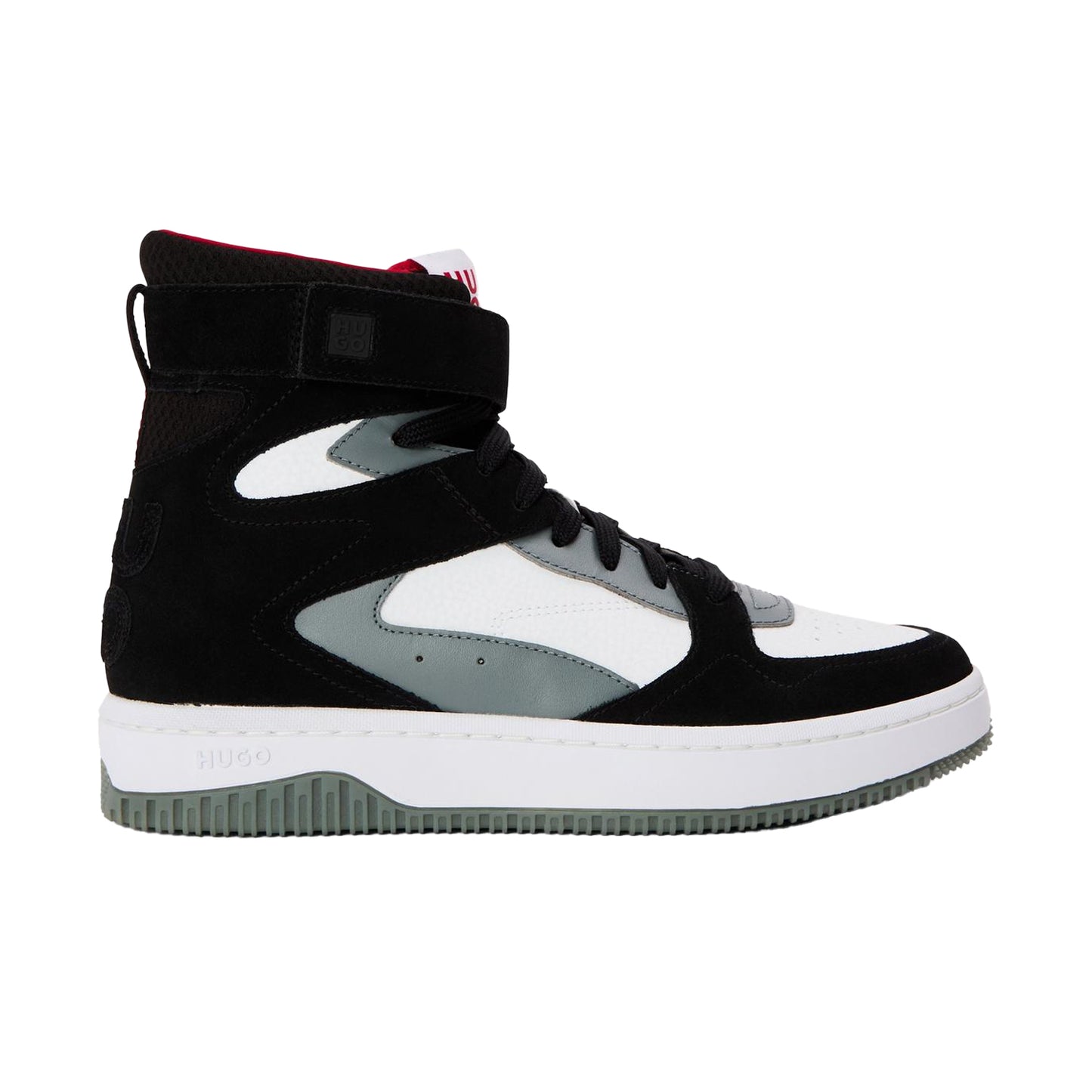 White-Black - Front - Hugo Mens Kilian Hito Ltmx Suede Trainers