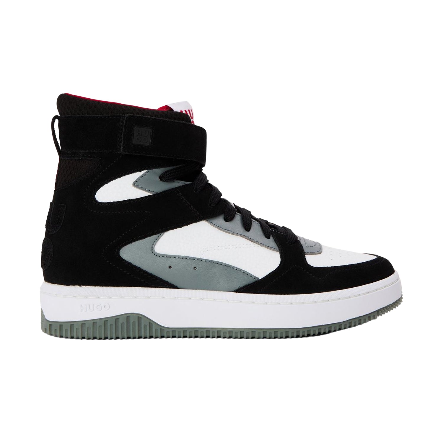 White-Black - Front - Hugo Mens Kilian Hito Ltmx Suede Trainers