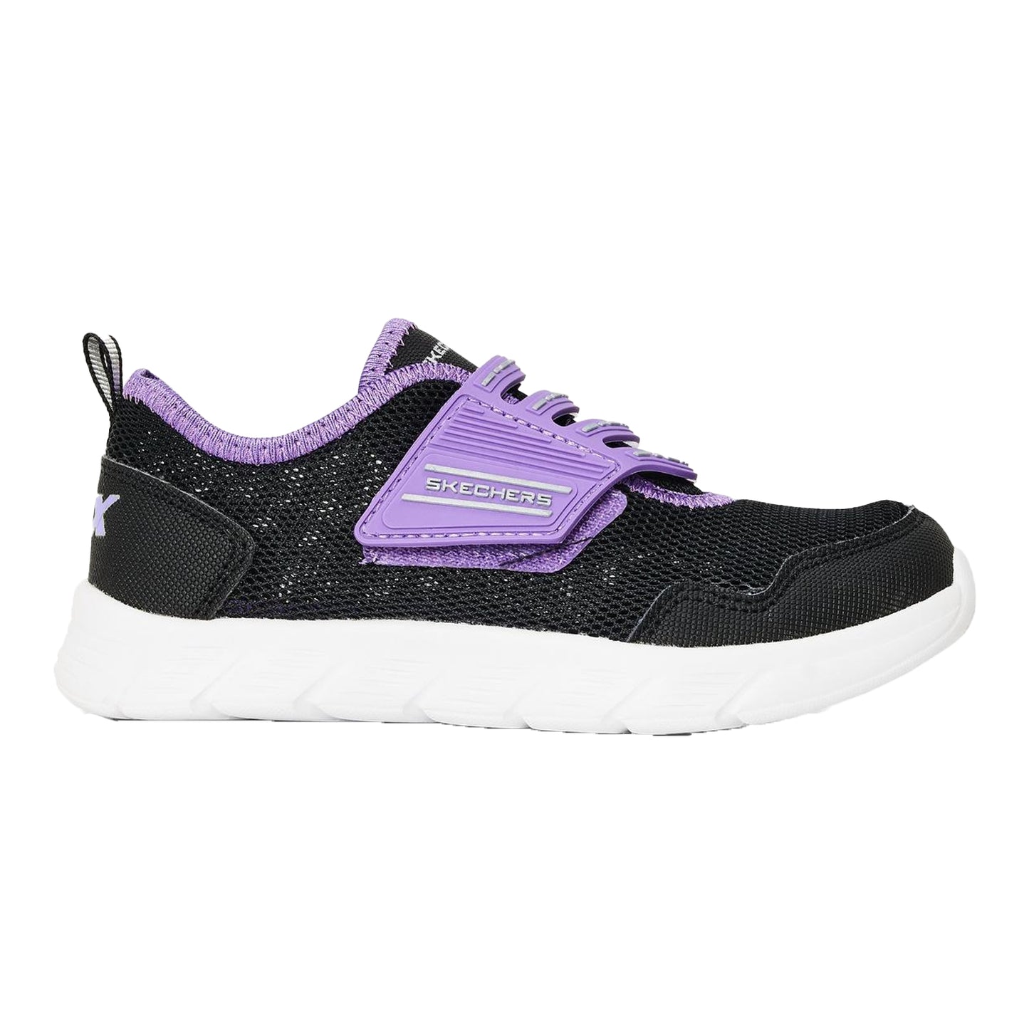 Black - Front - Skechers Childrens-Kids Comfyflex Mesh Trainers